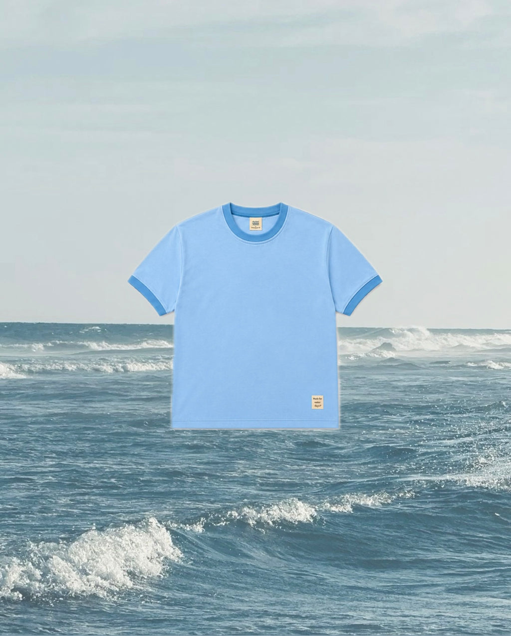 Aqua-blue ringer tee.